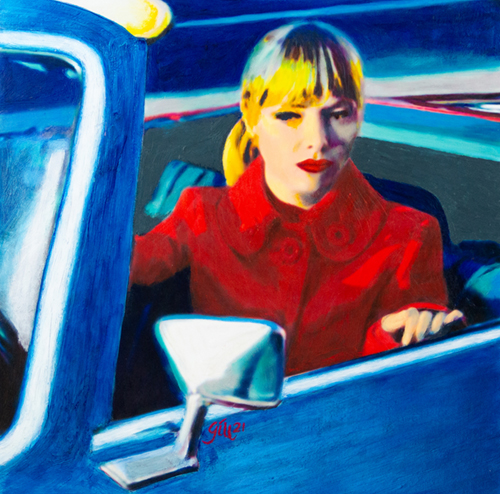 James Francis Gill - Woman in Red Coat - art gallery wiesbaden
