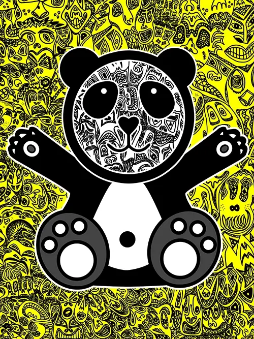 Romulo Kuranyi Happy Panda gelb art gallery wiesbaden