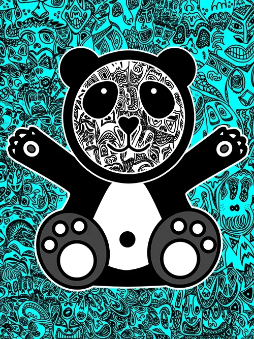 Romulo Kuranyi Happy Panda türkis art gallery wiesbaden