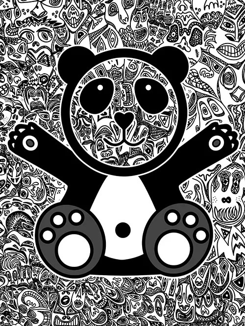 Romulo Kuranyi Happy Panda weiß art gallery wiesbaden