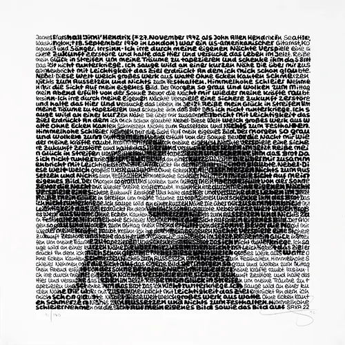 SAXA Jimi Hendrix Serigrafie art gallery wiesbaden
