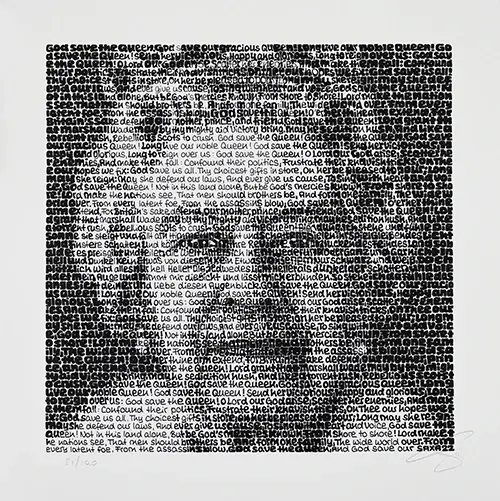 SAXA Queen Elizabeth II. Serigrafie art gallery wiesbaden
