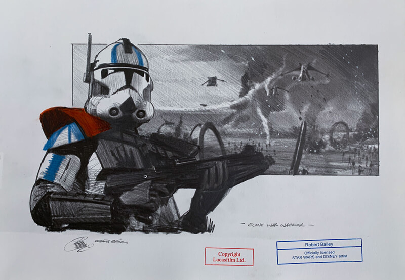 Robert Bailey Star Wars Clone war warrior art gallery wiesbaden